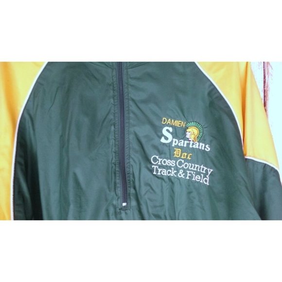 Vintage 90s green and yellow nylon windbreaker jacket - Picture 4 of 5